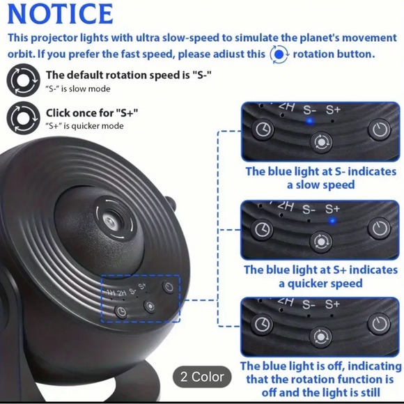 Star Projector Night Light - Black - Picture 6 of 6